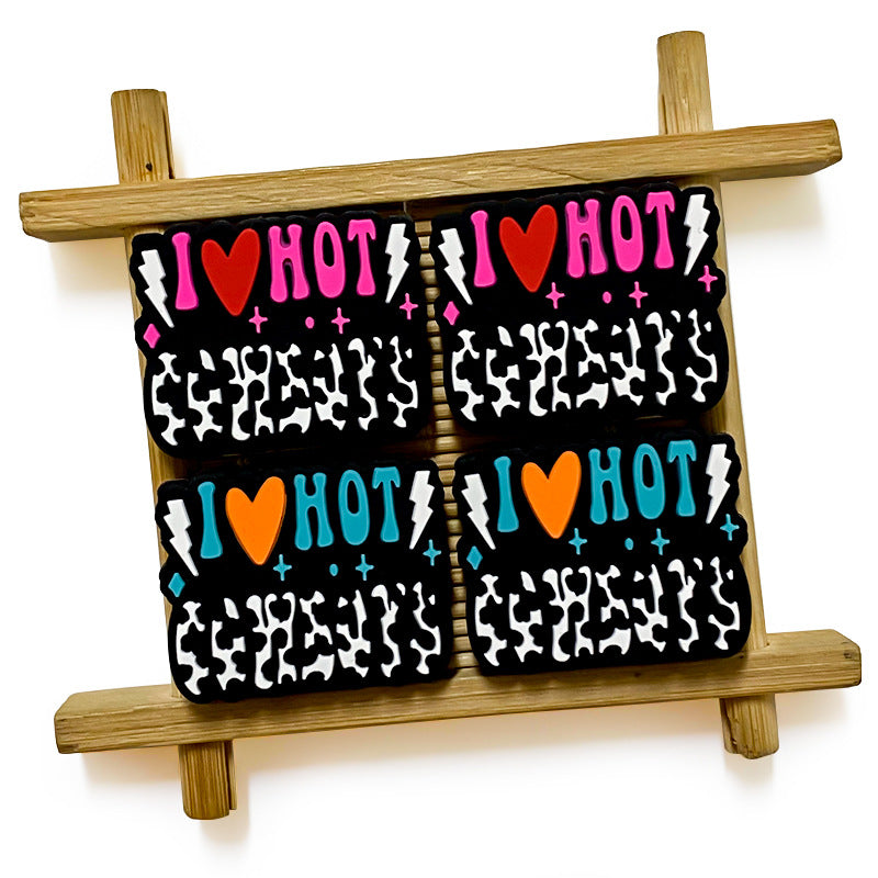 Wholesale 10pcs Cow Pattern Letters Focal Beads DIY Bead Pen Accessories ACC-BDS-WDX199