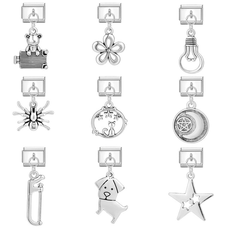 Wholesale Italian Charm Bracelet 9mm DIY Splicing Animal Series Stainless Steel Composable Bracelet