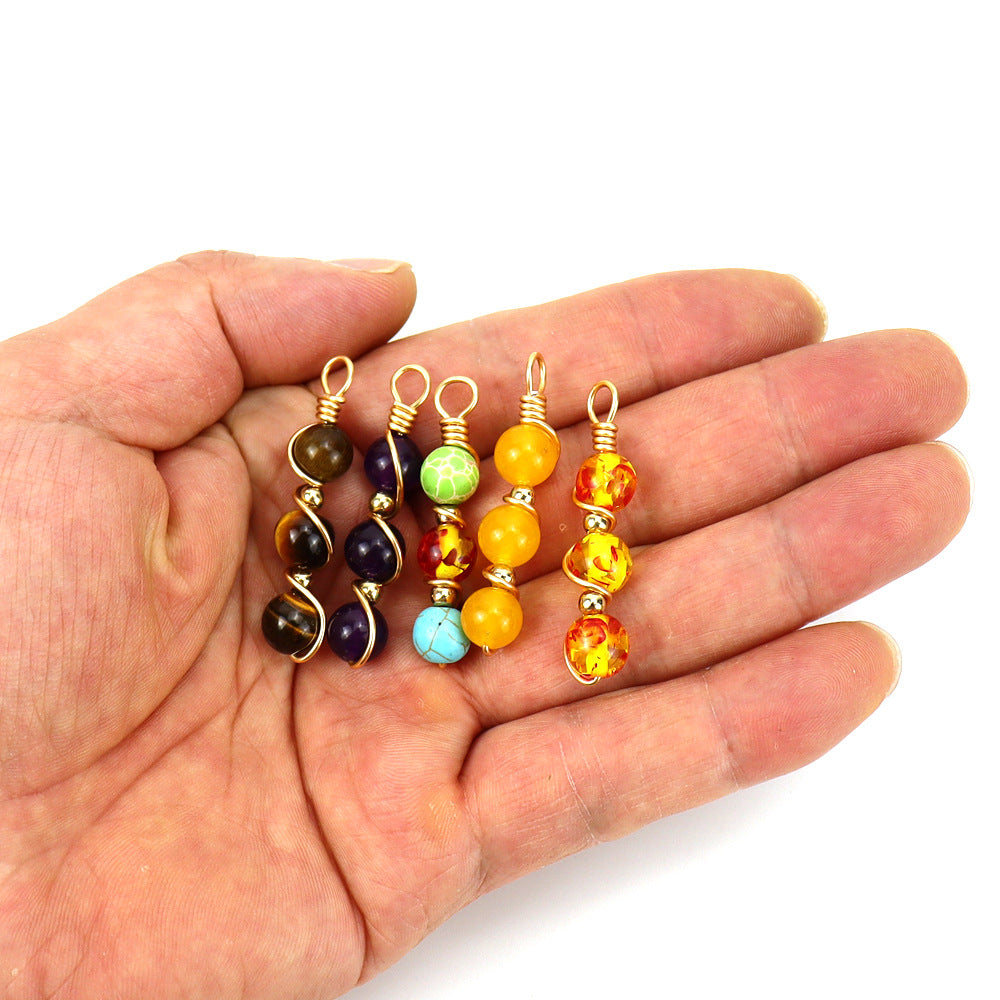 Wholesale Hand Wound Crystal Beads Agate Amethyst Pendant Necklace ACC-NE-HanX003