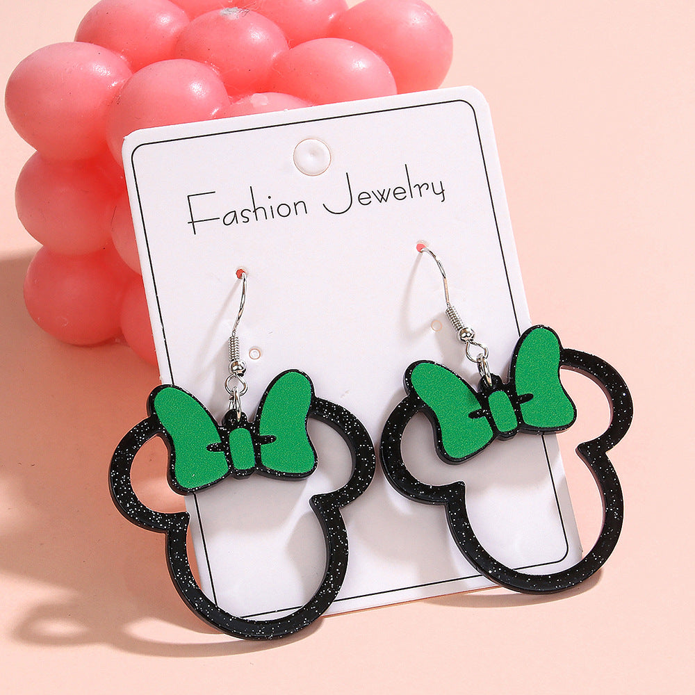 Wholesale Multicolor Bow Hollow Acrylic Earrings