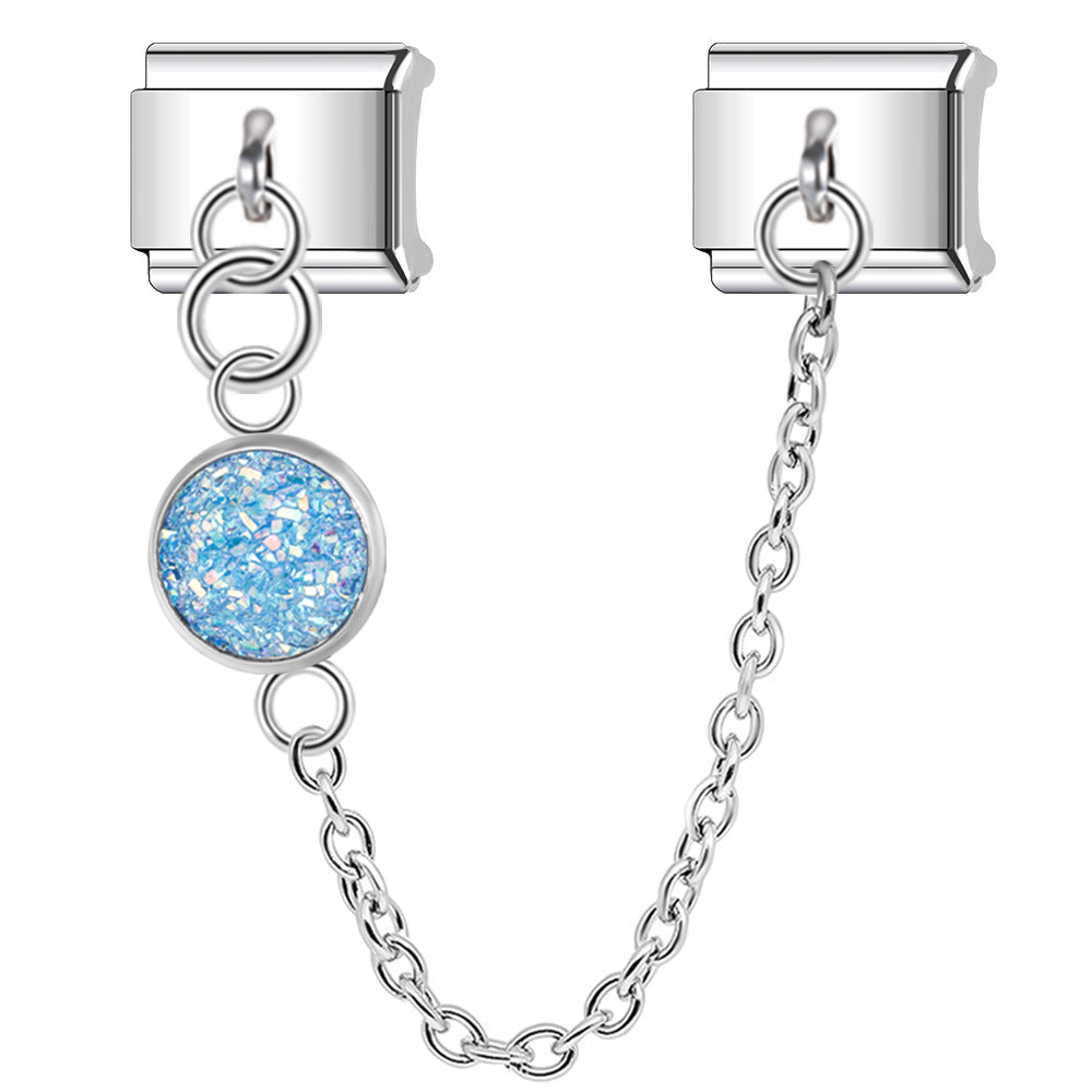 Wholesale Italian Charm Bracelet 9mm DIY Splicing Shiny Pendant Stainless Steel Composable Bracelet