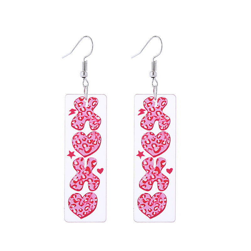 Wholesale Pink Valentine's Day Cat Envelope Double Sided Acrylic Earrings