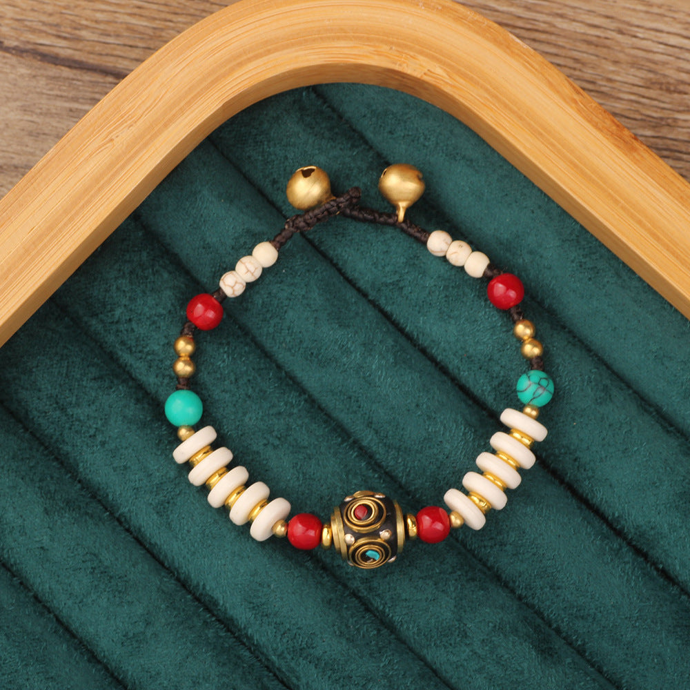 Wholesale Ethnic Retro Tibetan Hand-woven Turquoise Bracelet