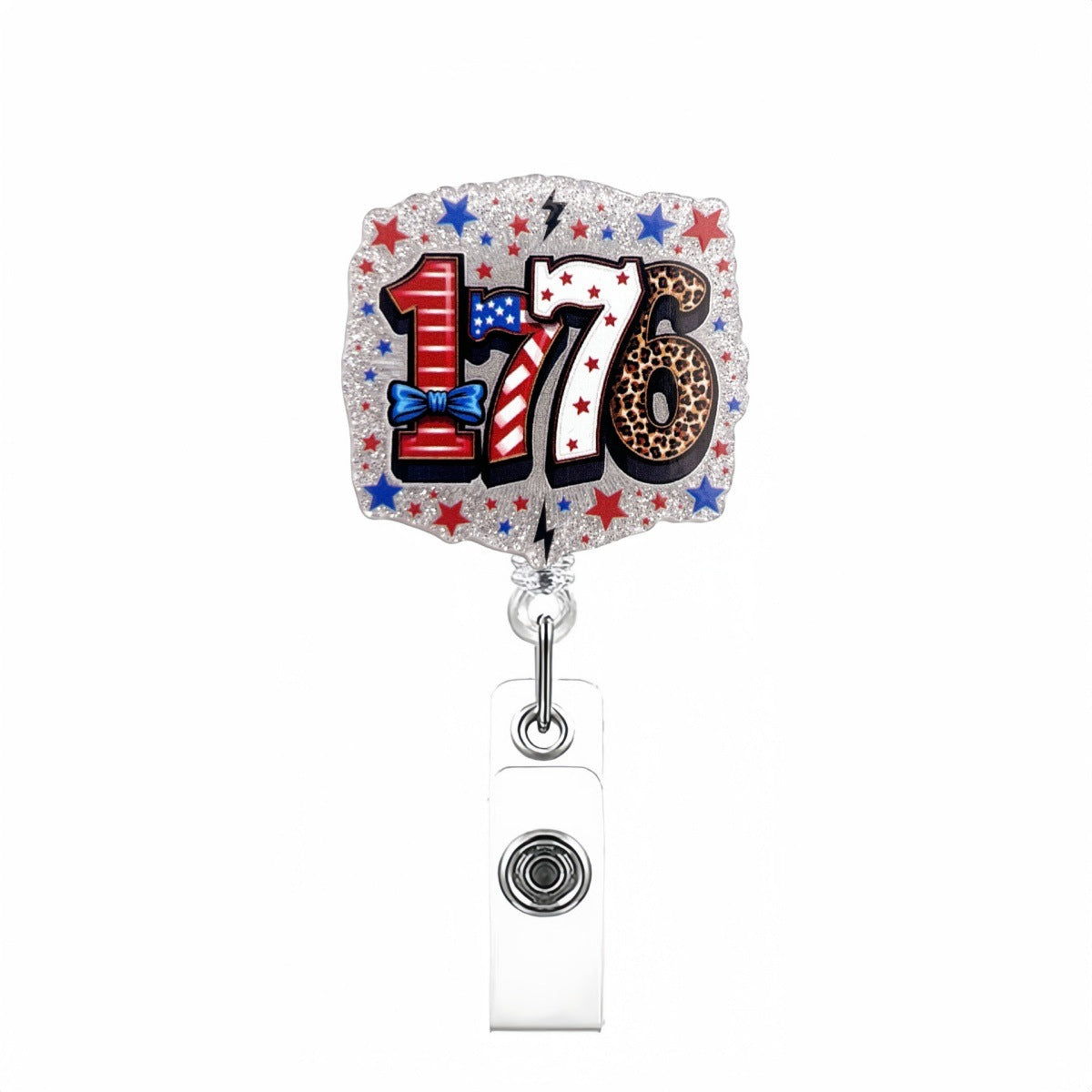 Wholesale Acrylic glitter Independence Day medical   Badge Reels
