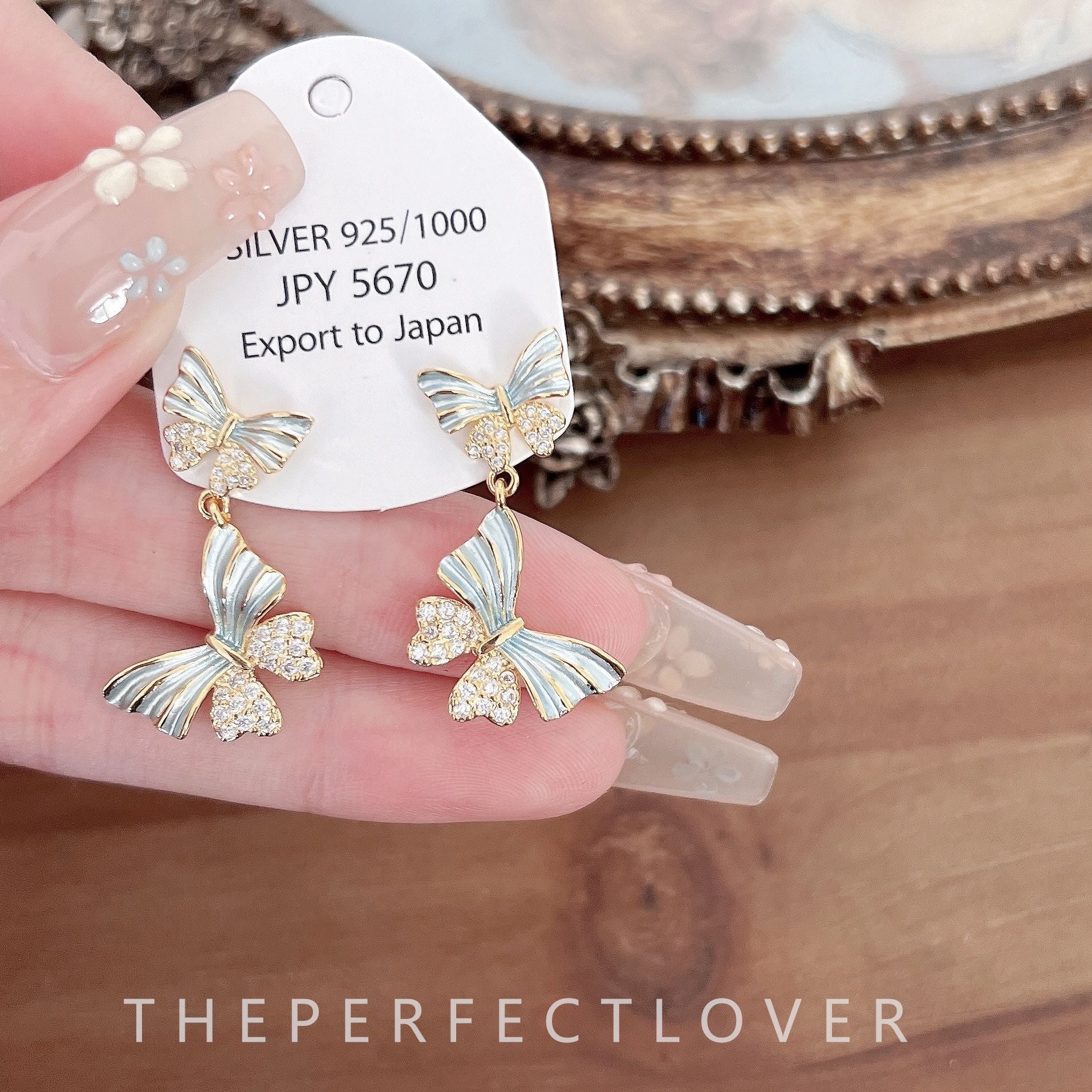 Wholesale Gradient Color Butterfly Zircon Earrings ACC-ES-ZhiRui009