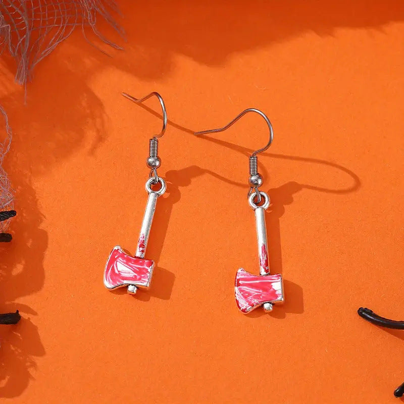 Wholesale   Gothic Skull Tooth Saw Axe Hammer Earrings suit