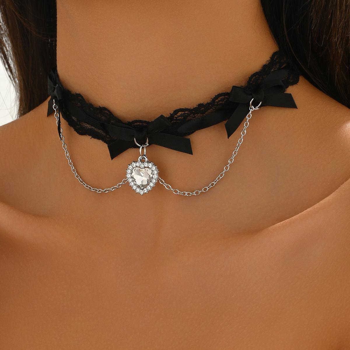 Wholesale Versatile Bow Elastic Lace Necklace