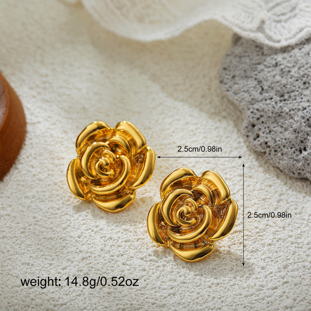 Wholesale 18K gold sunflower retro earrings