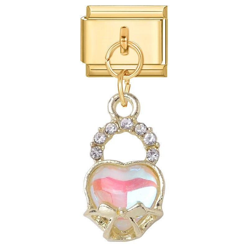 Wholesale Italian Charm Bracelet 9mm DIY Love Series  Creative Stainless Steel Composable Bracelet