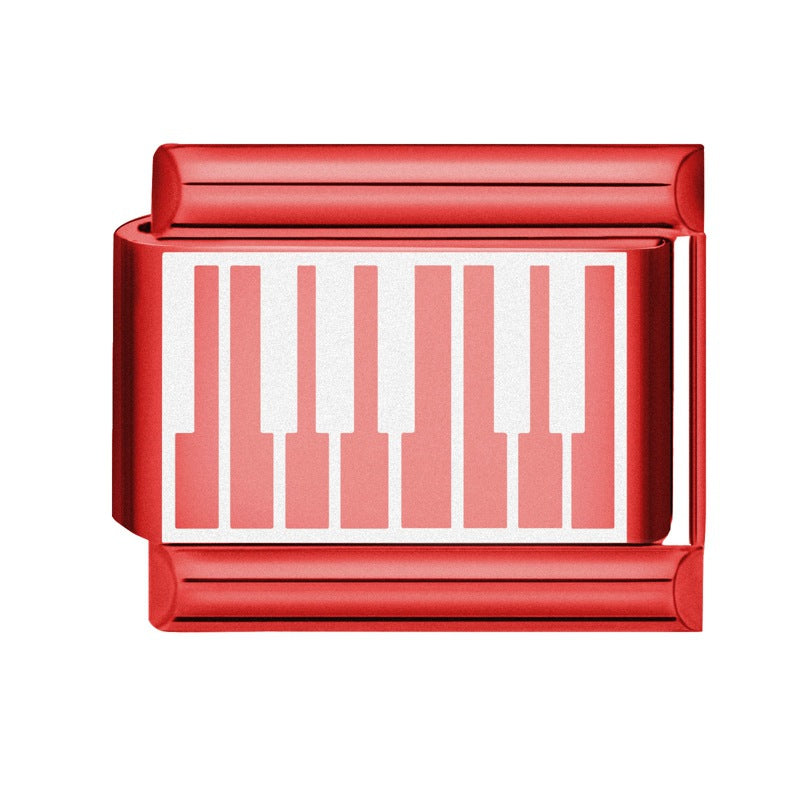 Wholesale Italian Charm Bracelet 9mm DIY Splicing Red Background Stainless Steel Composable Bracelet