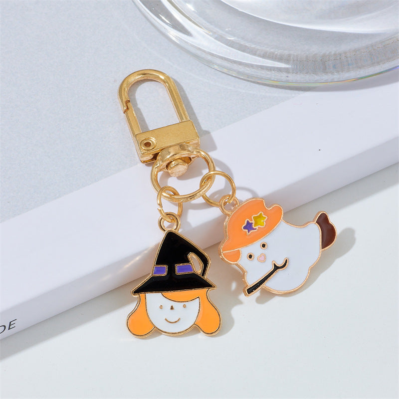 Wholesale Halloween Ghost Demon Witch Alloy Pendant Keychains ACC-KC-QingLian002