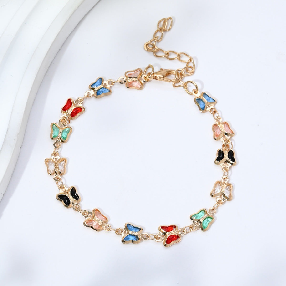 Wholesale Heart-shaped butterfly and flower bracelet