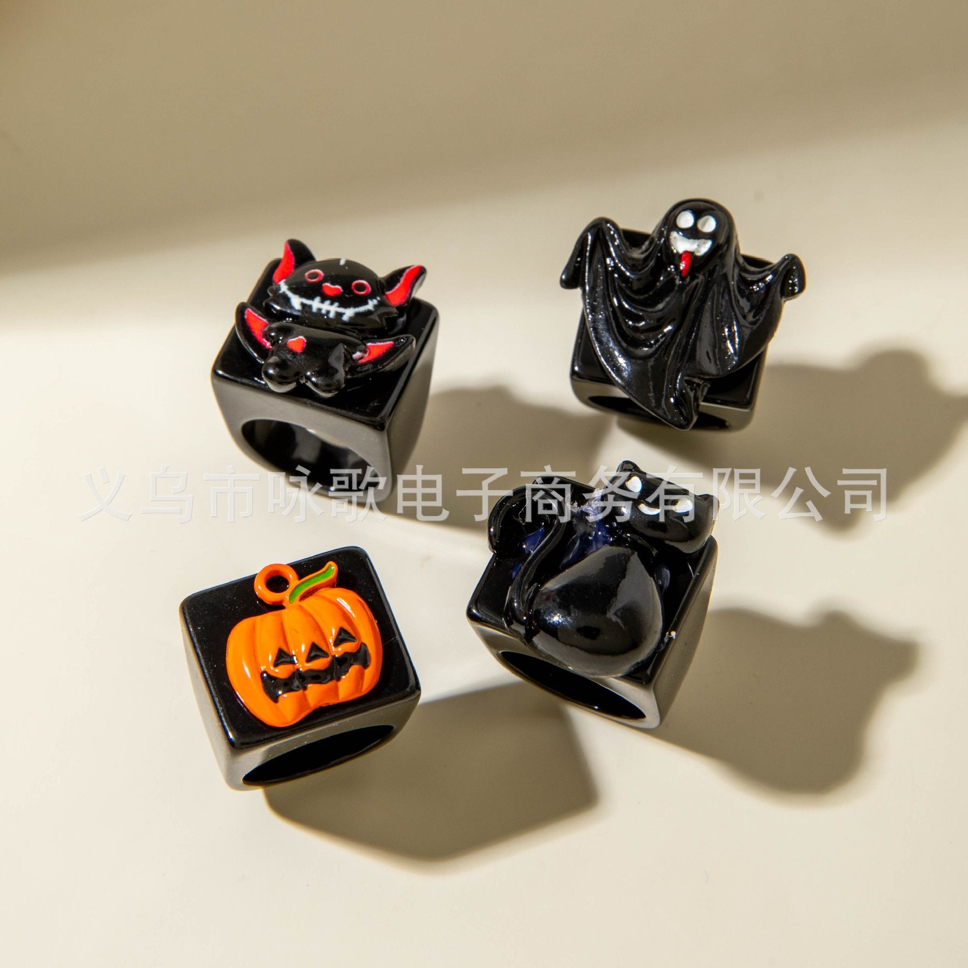Wholesale  Resin Ghost Pumpkin Ghost Ring