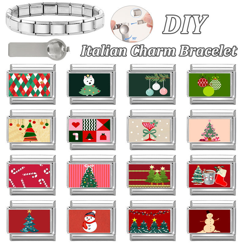 Wholesale 9mm Italian Charm Starter Bracelets DIY Christmas Stainless Steel Composable Bracelet
