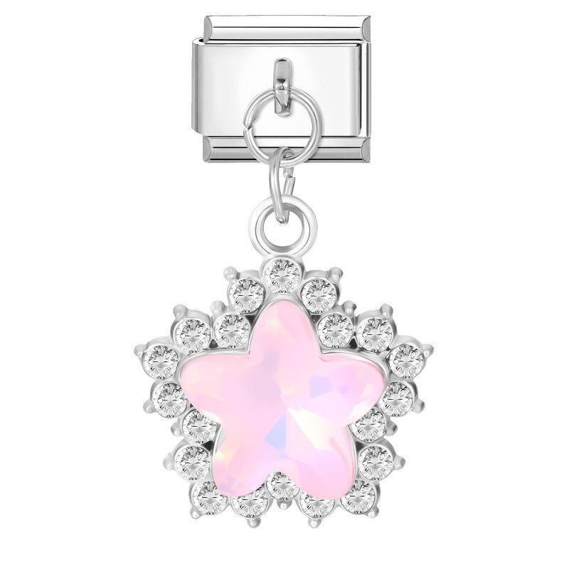 Wholesale  Italian Charm Bracelet 9mm DIY  Star Pendant Creative Stainless Steel Composable Bracelet