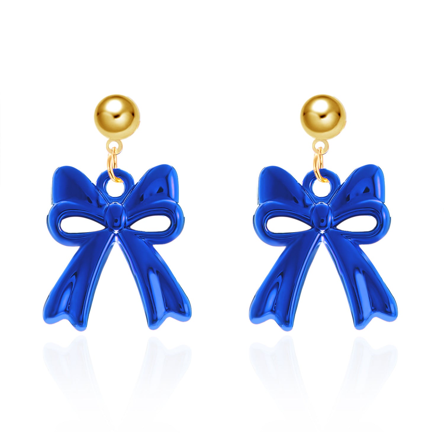 Wholesale color geometric Christmas bow earrings