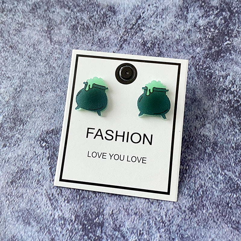 Wholesale  ghost cat luminous stud earrings