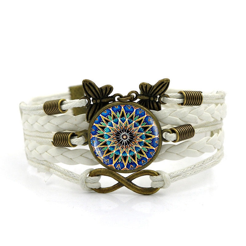 Wholesale Handmade Mandala Yoga Bracelet Multi Layer Woven Cord With Butterfly Symbols Everyday Wear Gift Boutique Resale