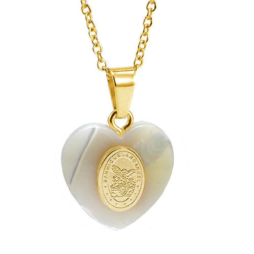 Wholesale 18K gold heart shell titanium steel pendant necklaces