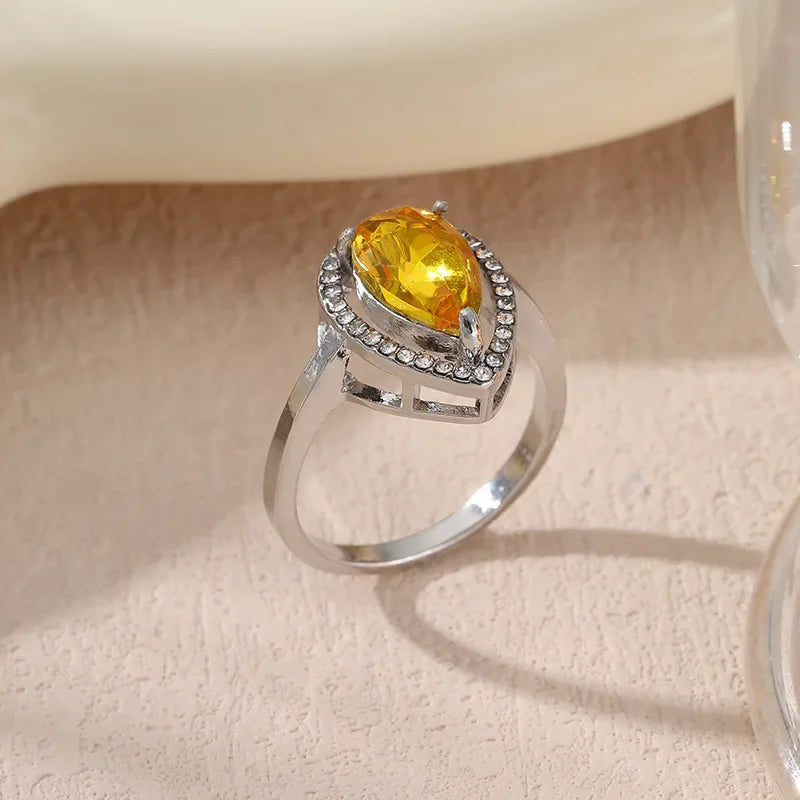 Wholesale  diamond-encrusted niche jewelry multi-color ring