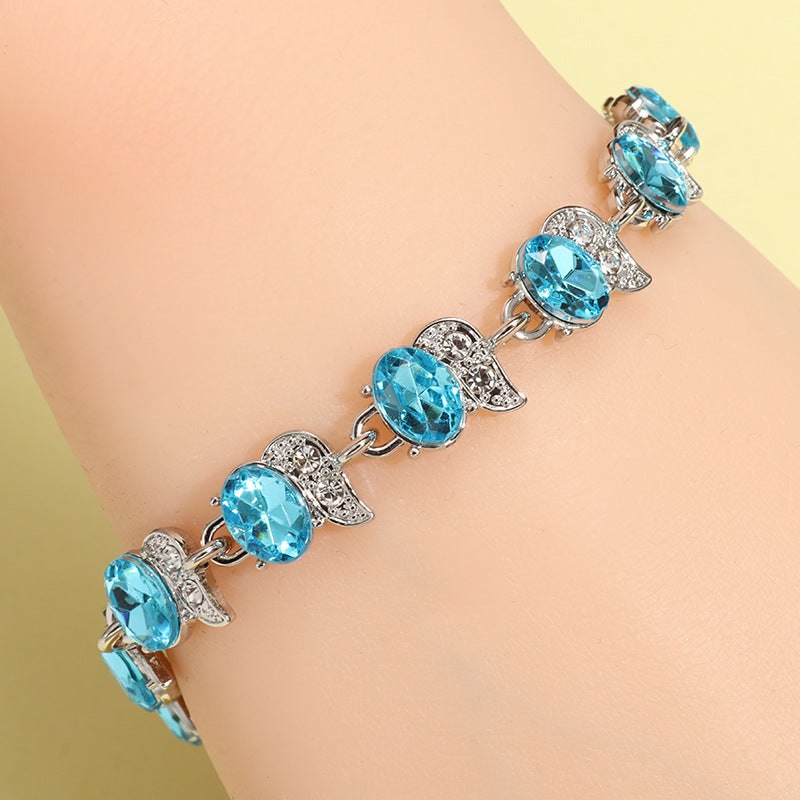 Wholesale Meniscus Colored Zircon Bracelet ACC-BT-Puhai001