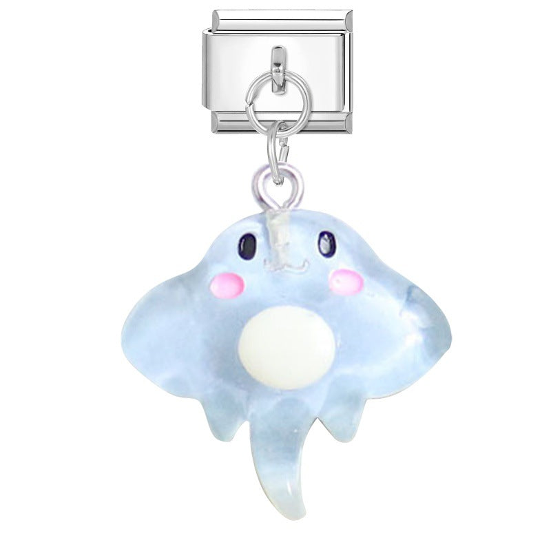 Wholesale 9mm Italian Charm Starter Bracelets DIY Ocean Series Pendant Style Stainless Steel Composable Bracelet