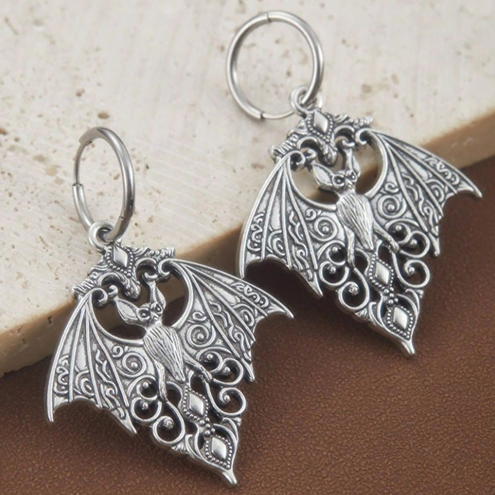 Wholesale Vintage Bat Ear Cuff Gothic Dark Style Silver Metal Fashion Accessory for