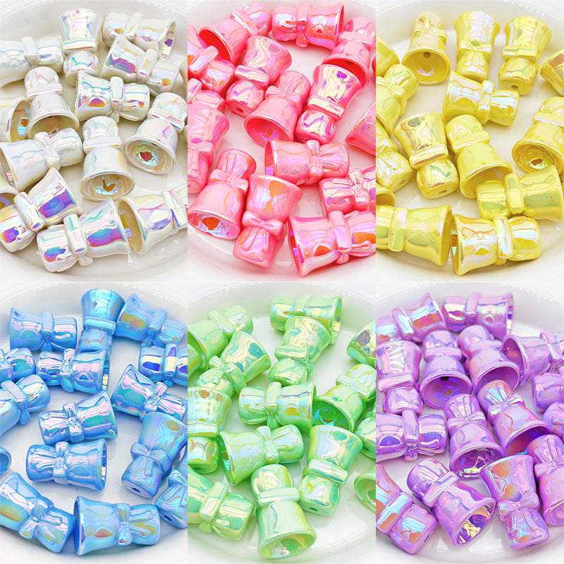 Wholesale Bouquet Straight Hole Beads UV Plated Acrylic Beads ACC-BDS-DYL007