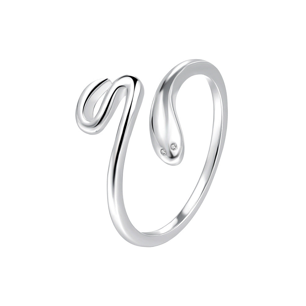 Wholesale s925 sterling silver snake open ring