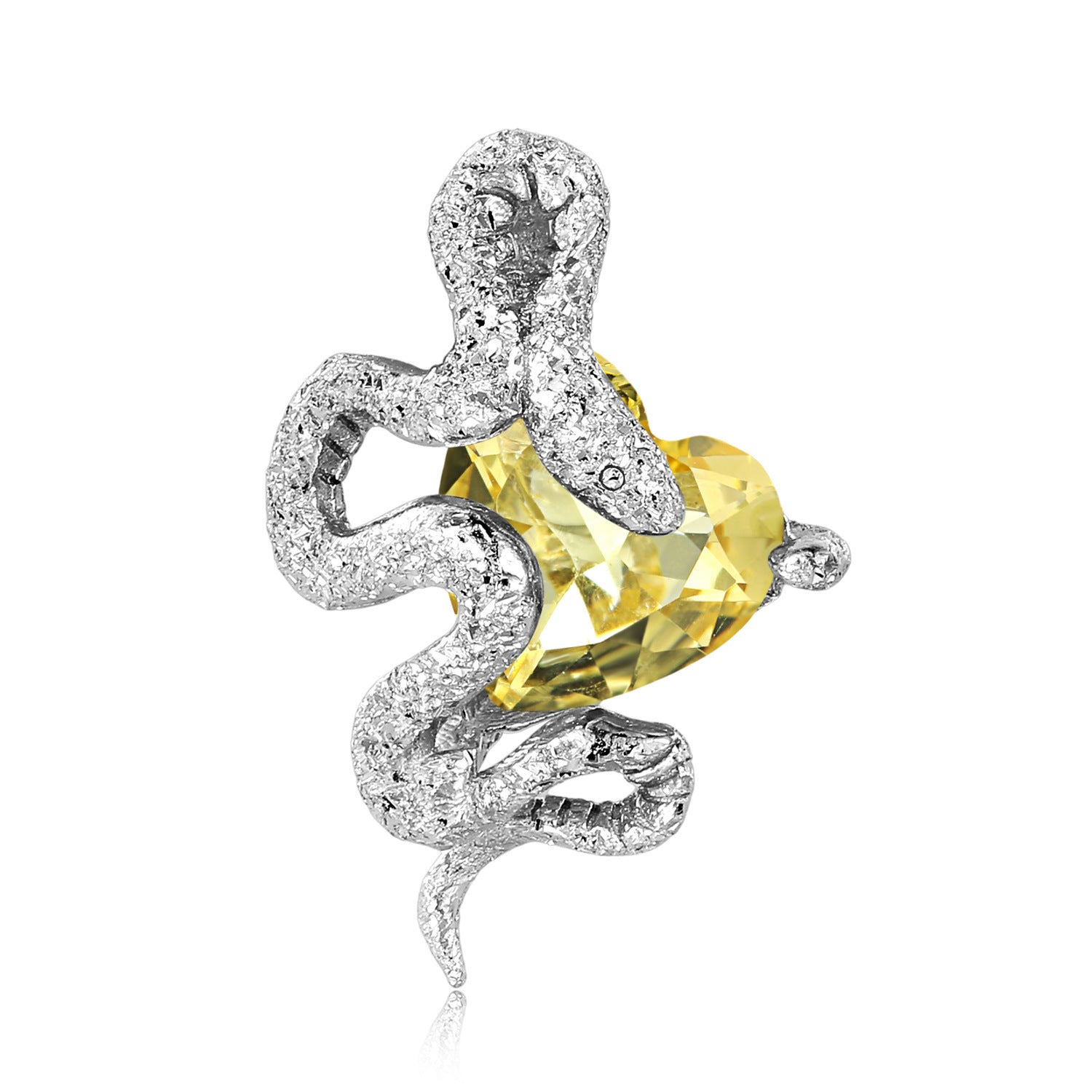 Wholesale 12 Birthstone Series Snake Heart S925 Sterling Silver Necklaces ACC-NE-MC014