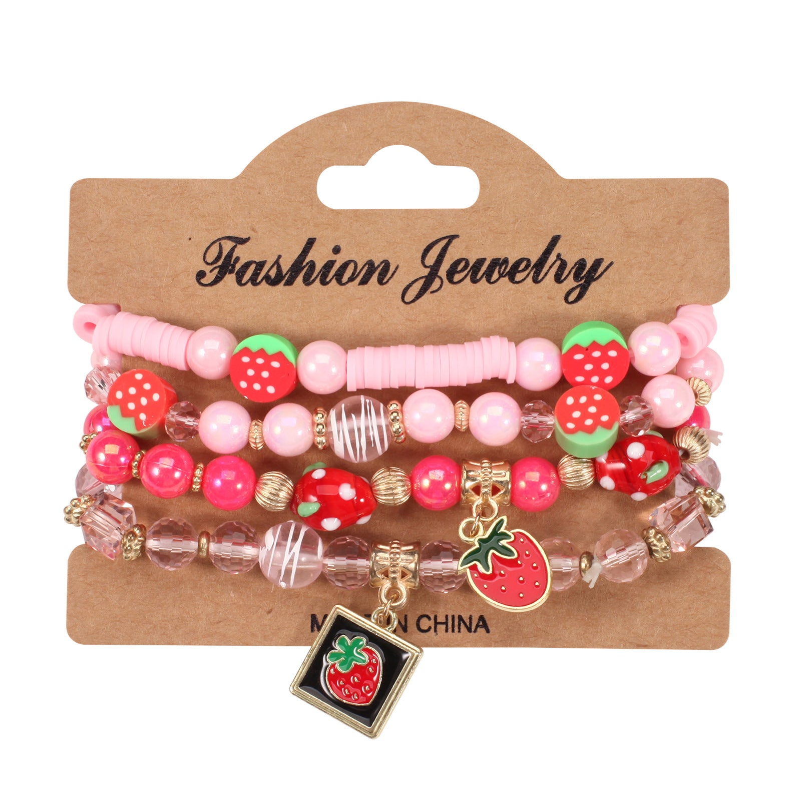 Wholesale Cartoon Cute Fruit Strawberry Pendant Bracelet Soft y