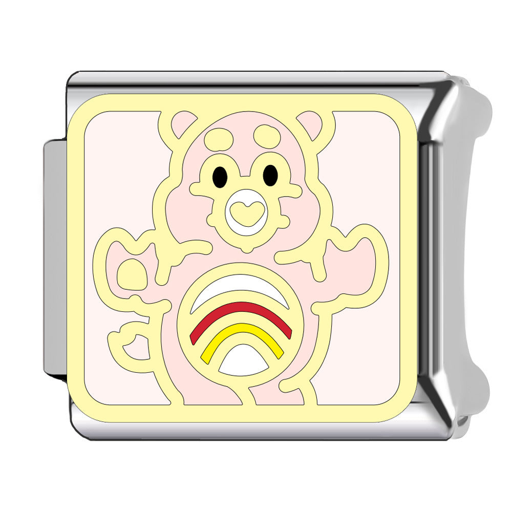 Wholesale Italian Charm Bracelet 9mm DIY Cartoon bear   Creative Stainless Steel Composable Bracelet