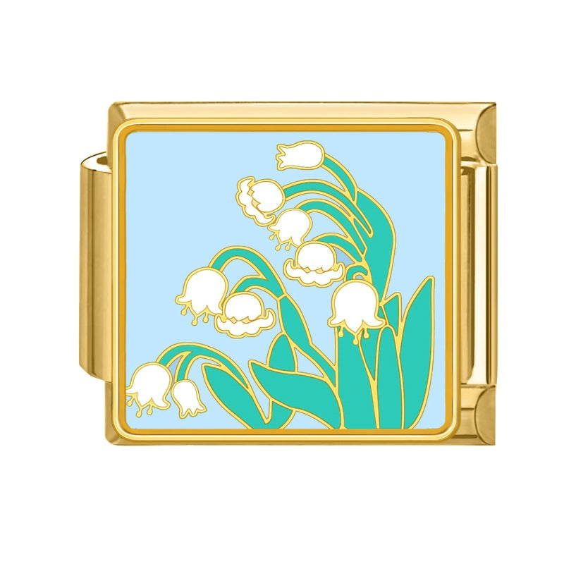 Wholesale 9mm Italian Charm Starter Bracelets DIY Flower Stainless Steel Composable Bracelet