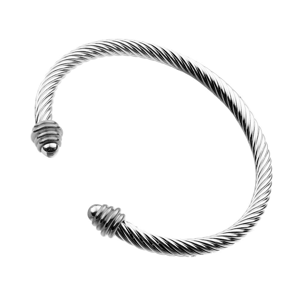 Wholesale Braided Titanium Steel Wire Rose Gold Bracelet ACC-BT-QianCai005