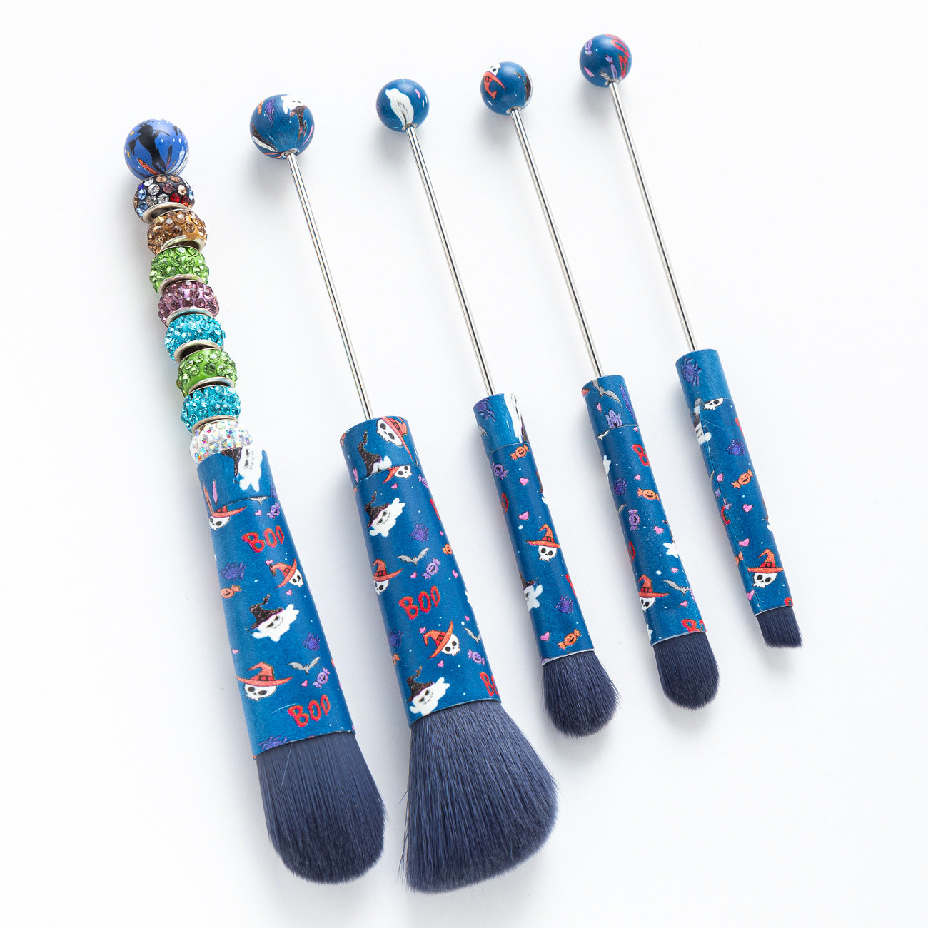 Wholesale DIY Beaded Metal Handle Beadable Makeup Brush  Halloween Makeup Brush suit