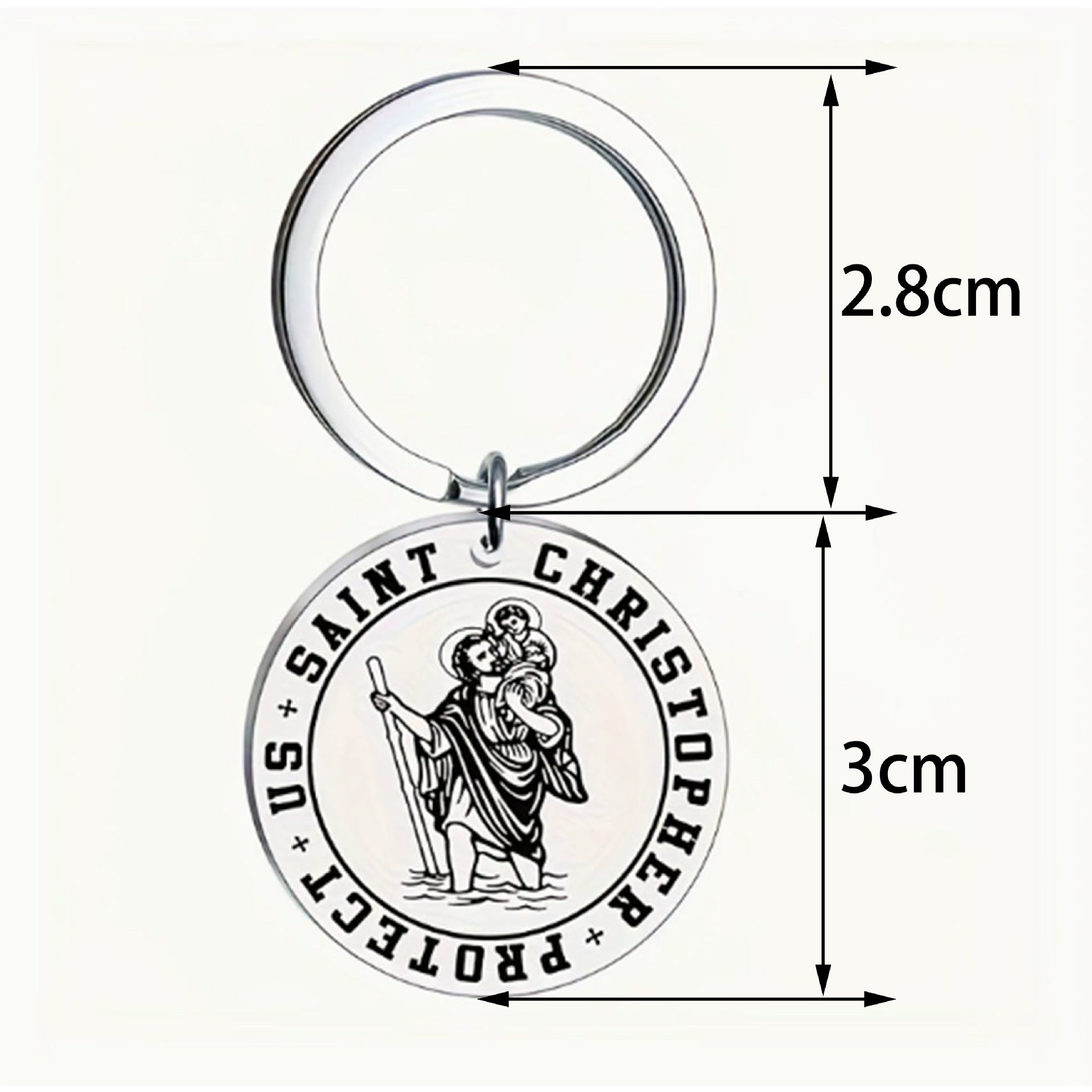Wholesale Saint Christopher Traveler Keychain Stainless Steel Car Key Accessory Gift