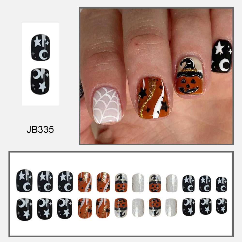 Wholesale 24 Pieces/box Halloween Press-on Nails Kits Nail Stickers ACC-NS-FengLi029