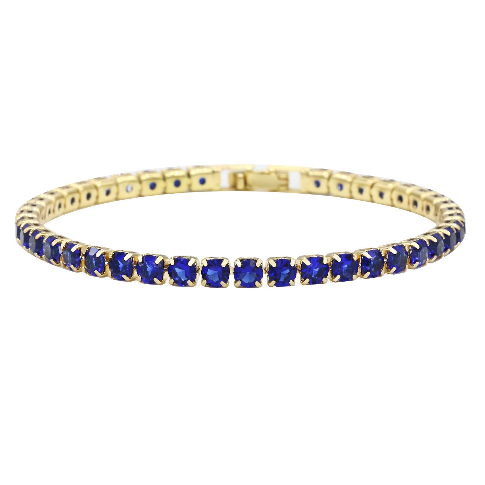 Wholesale Stylish Alloy Tennis Bracelet Geometric Rhinestone Design Platinum White Finish 17Cm Unisex Everyday Jewelry Gift