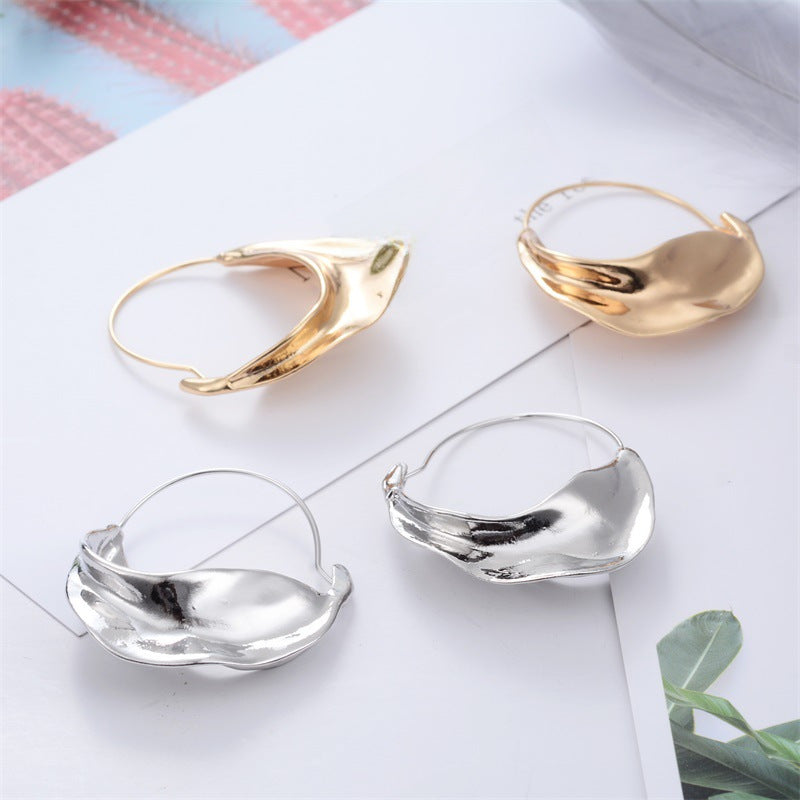 Wholesale  irregular alloy flower basket exaggerated earrings