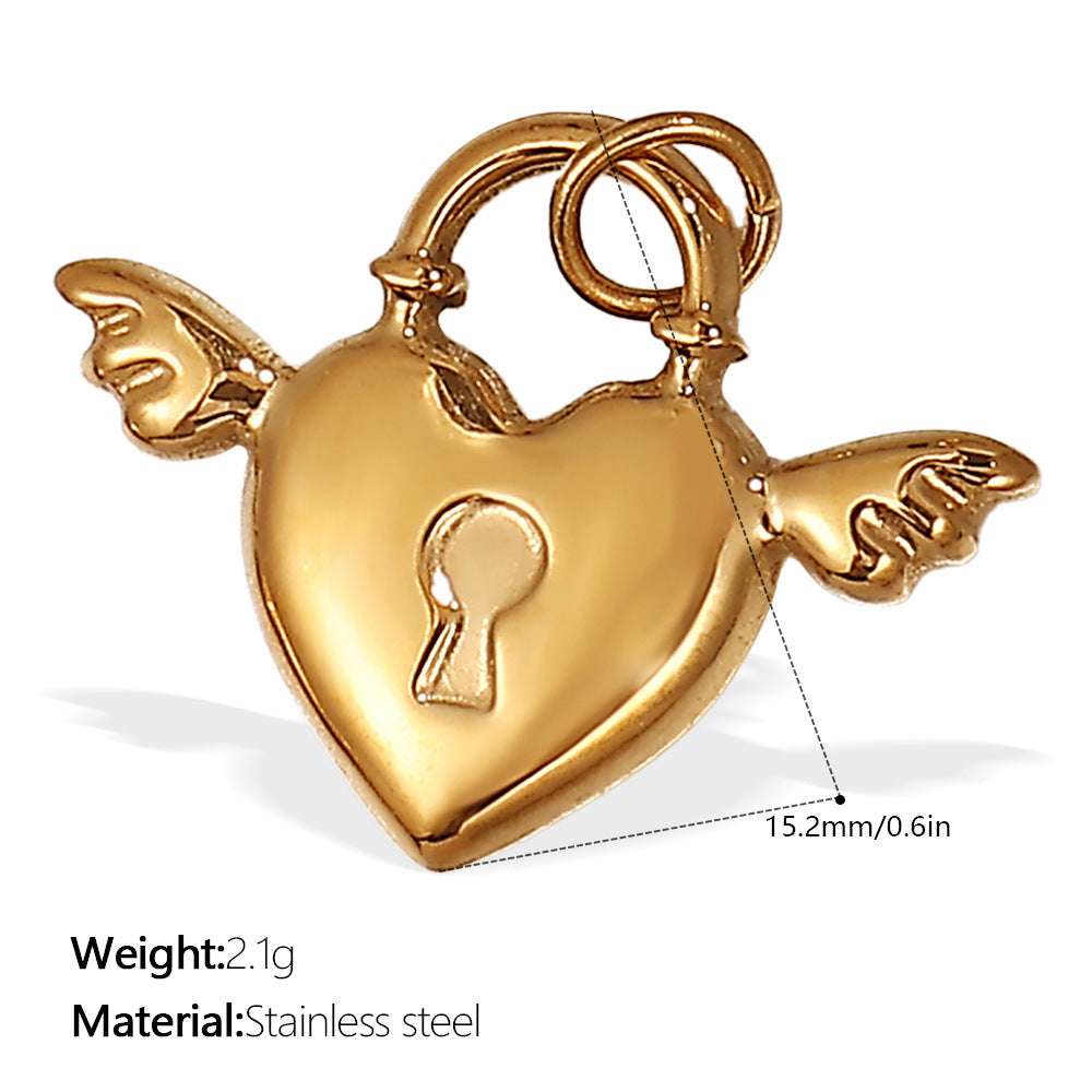 Wholesale  Variety of Peach Heart Stainless Steel Pendant Accessories Collection Lava Diamond Heart DIY Necklace Jewelry