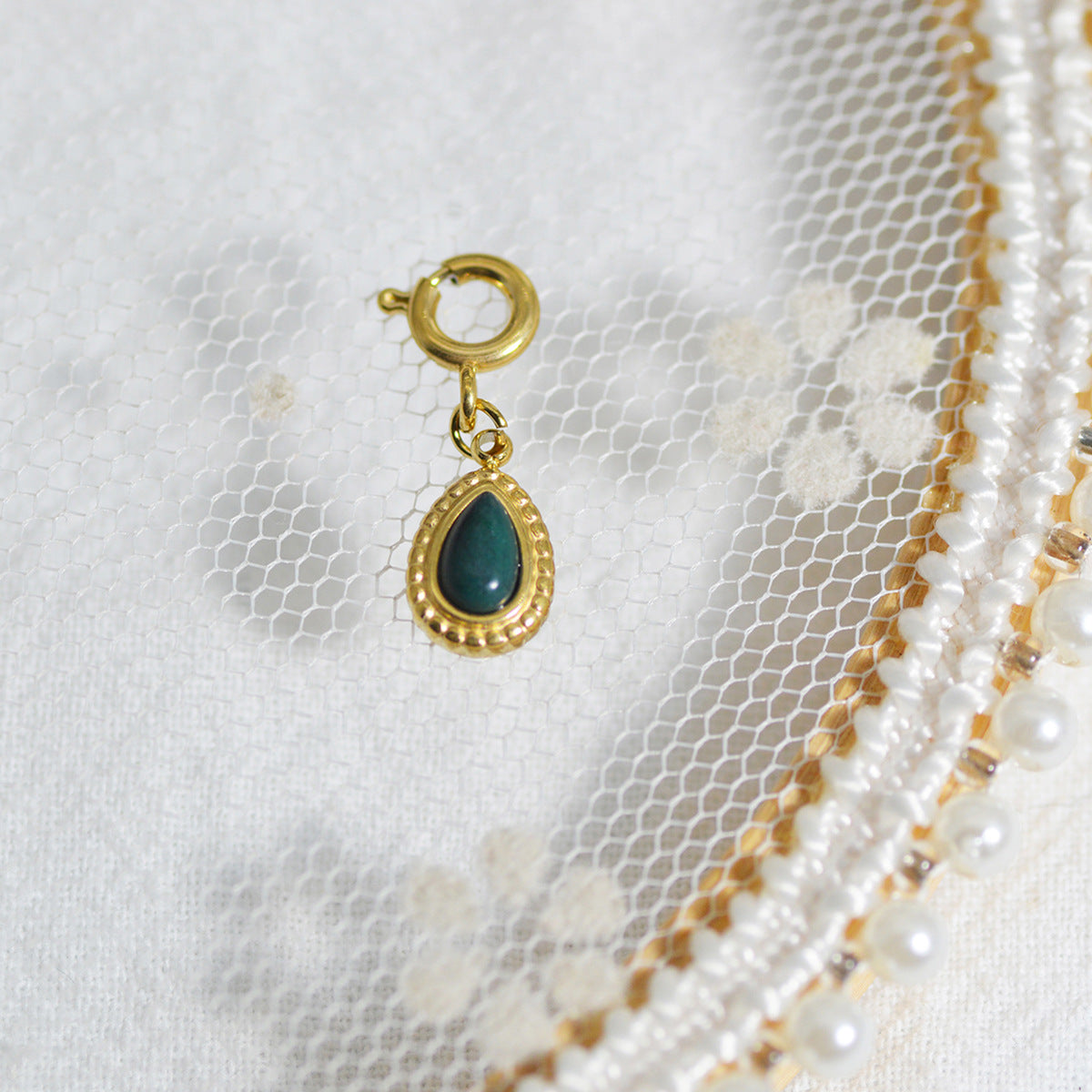 Wholesale Vintage Titanium Steel Necklace DIY Removable Pendant Natural Stone Clavicle Chain ACC-NE-Yachan002