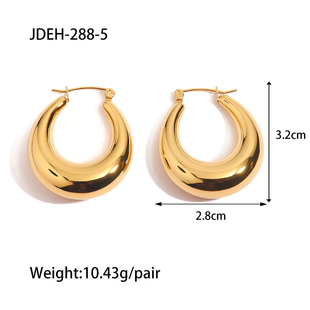 Wholesale geometric retro earrings titanium steel hollow earrings ACC-ES-Jied002
