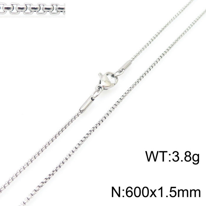 Wholesale Electroplated 18K Gold Square Pearls Titanium Steel Necklaces ACC-NE-KaLun005