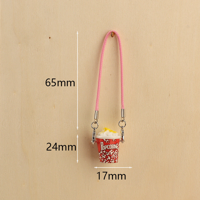 Wholesale Cute cartoon popcorn bucket keychain pendant doll accessories