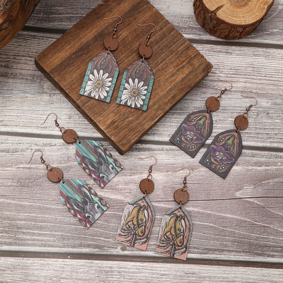 Wholesale  Western Style Wooden Earrings