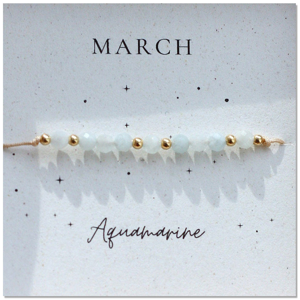 Wholesale month birthday natural stone mixed wear copper beads bracelet