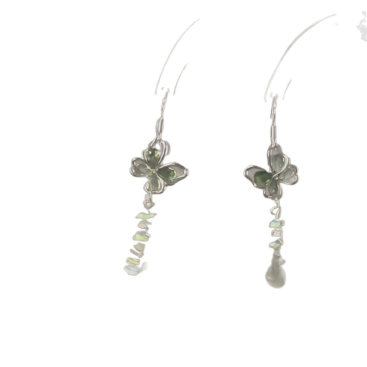 Wholesale green butterfly earrings  light luxury high-end earrings