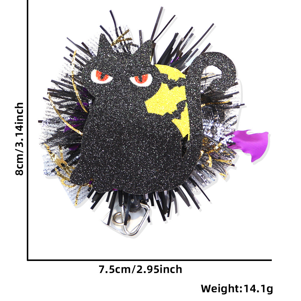 Wholesale Halloween Ghost Skull Glitter Badge Reels Keychains ACC-KC-ZhouHao001