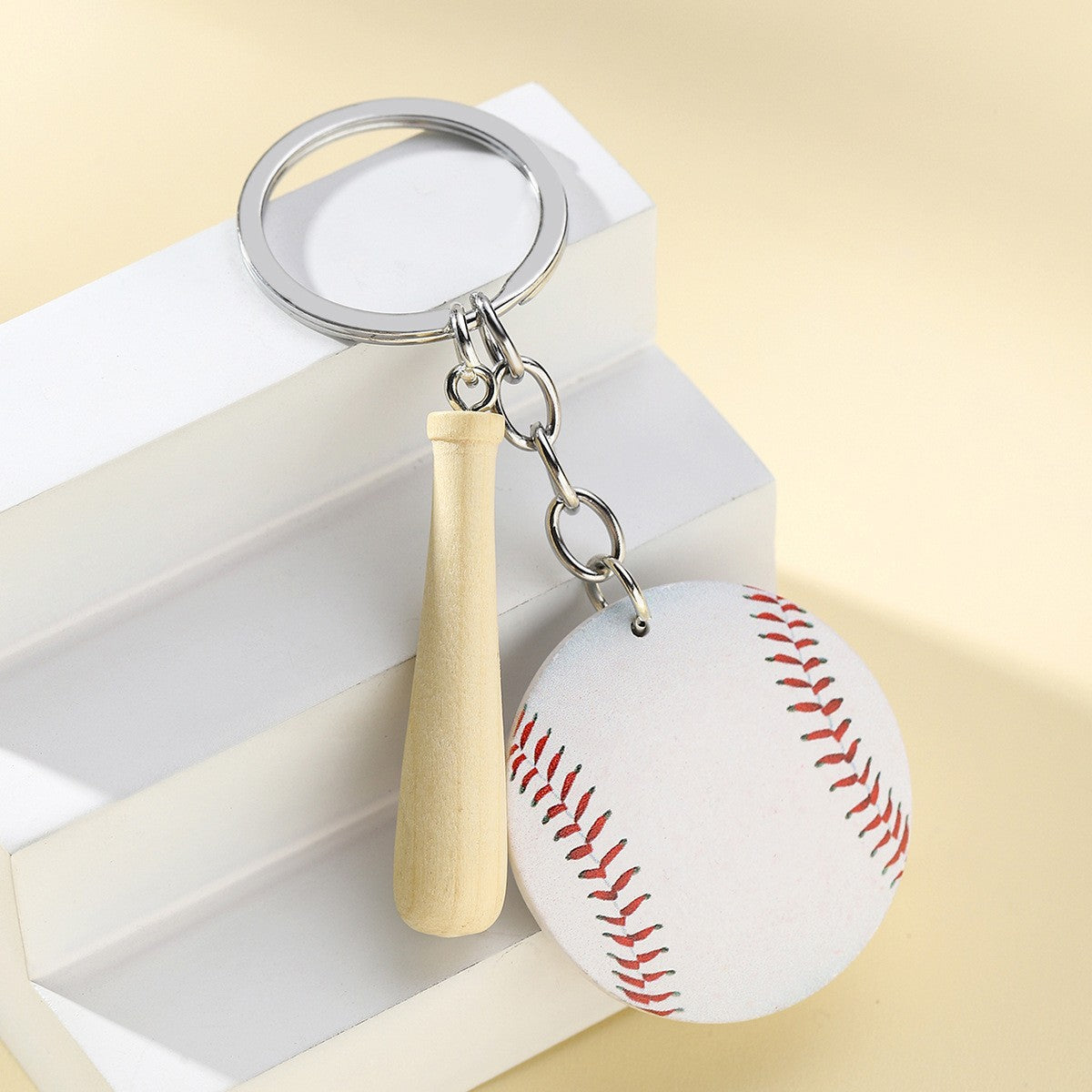 Wholesale Wooden Sports Baseball Keychain ACC-KC-RongRui020