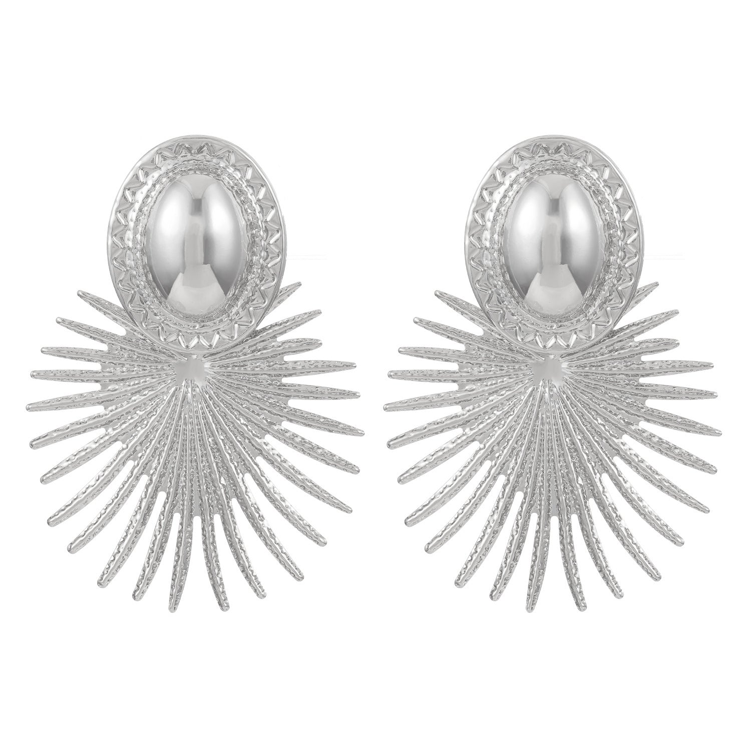 Wholesale European Style Exaggerated Oval Earrings Alloy Electroplated Fashion Accessory for Party or Gift